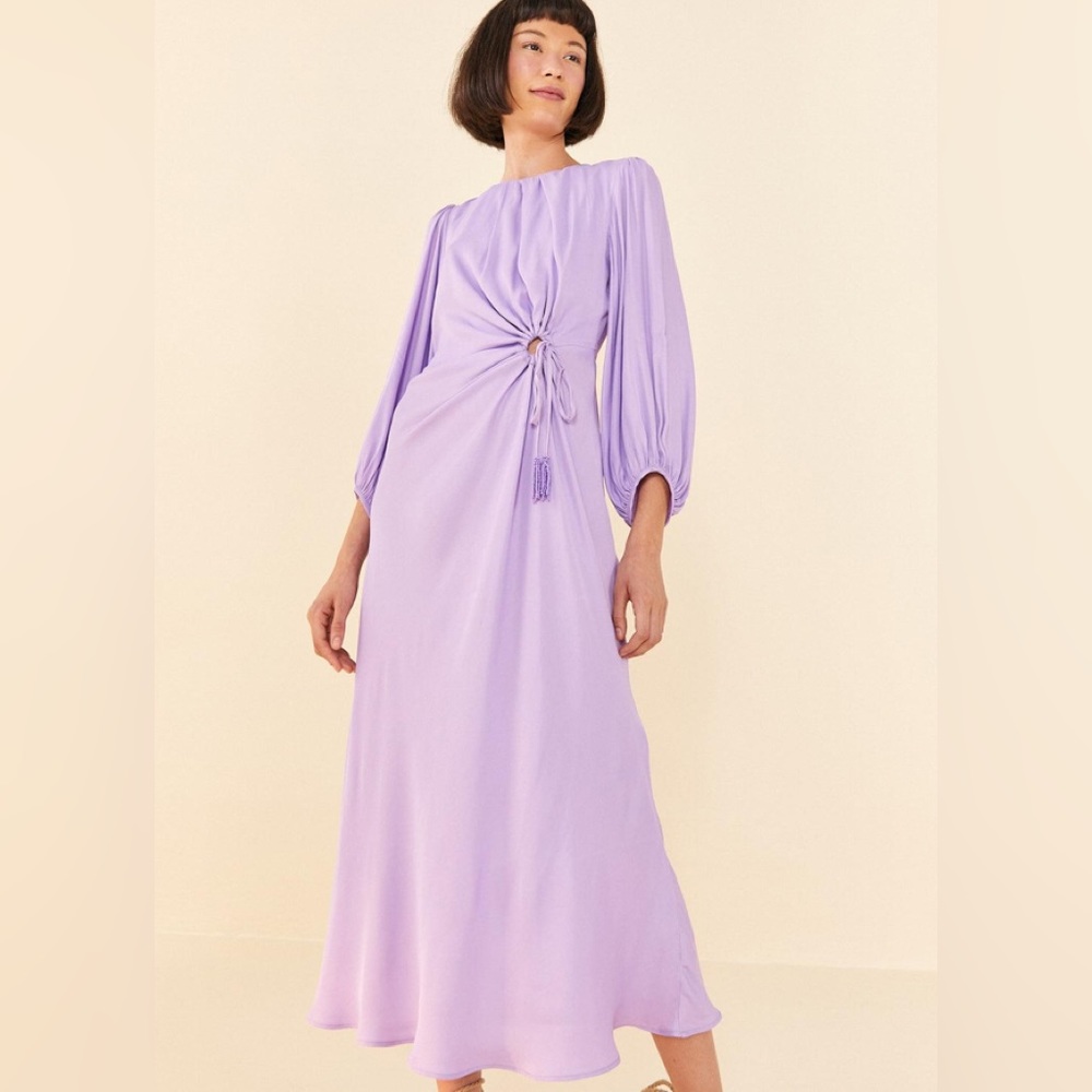 FARM RIO- lilac piping midi dress